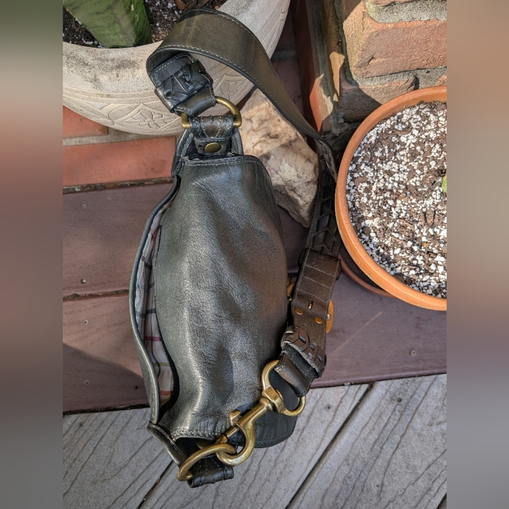 Vintage Coach Bleeker Large Flap Tattersall Satchel Bag Purse Bottle Green 11419 - Picture 7 of 16